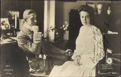 Ak Kronprinz Wilhelm von Preußen, Kronprinzessin Cecilie von Preußen, Portrait