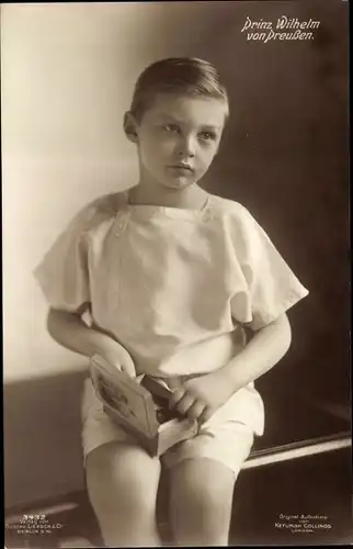Ak Prinz Wilhelm von Preußen, Sitzportrait, Kinderfoto, Liersch 3432