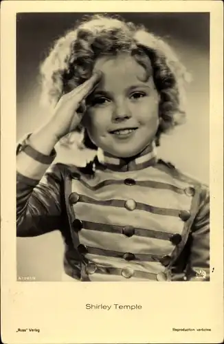 Ak Schauspielerin Shirley Temple, Portrait in Uniform