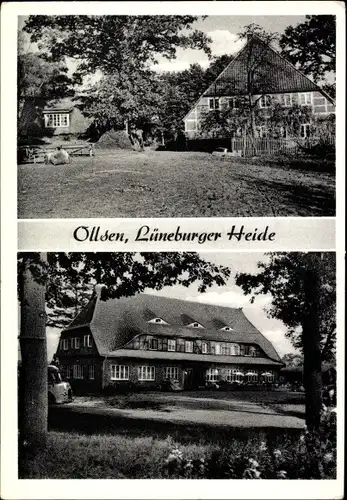 Ak Ollsen Hanstedt Niedersachsen, Backsteinhaus, Fachwerk