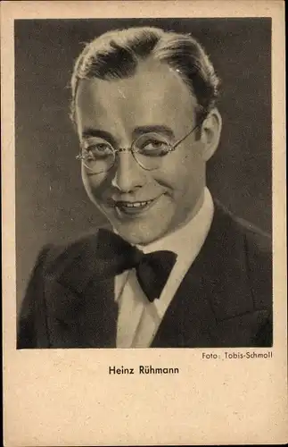 Ak Schauspieler Heinz Rühmann, Foto Tobis Schmoll, Brille