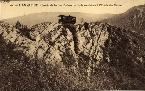 Ak Han sur Lesse Wallonien Namur, Chemin de fer des Rochers de Faule, Grottes
