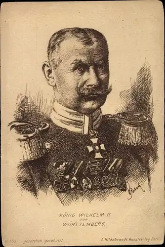 Künstler Ak König Wilhelm II. von Württemberg