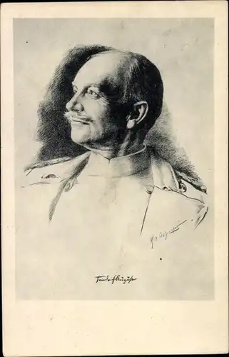 Künstler Ak König Friedrich August von Sachsen