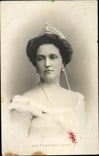 Ak Prinzessin Luise von Österreich Toskana, Portrait, Diadem, Kette