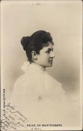 Ak Charlotte zu Schaumburg Lippe, Königin von Württemberg, Ehefrau Wilhelm II.
