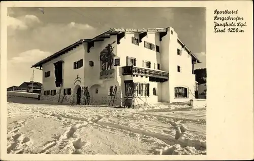 Ak Jungholz in Tirol, Sporthotel Sorgschrofen im Winter