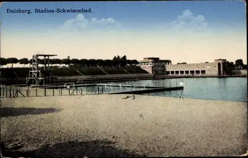 Ak Duisburg im Ruhrgebiet, Stadion-Schwimmbad