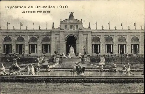 Ak Bruxelles Brüssel, Exposition de 1910, La Facade Principale