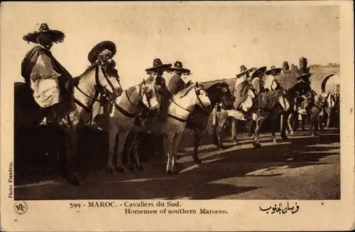 Ak Marokko, Cavaliers du Sud, Horsemen of southern Marocco, Maghreb, Reiter