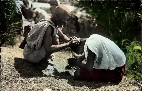 Ak Marokko, Scènes et Types, Coiffeur Marocain au travail, Friseur