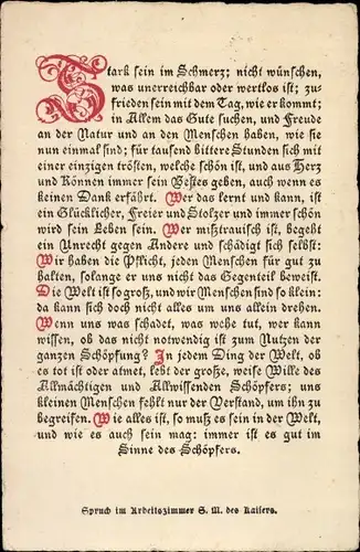 Ak Das Schweigen im Walde, Roman von Ludwig Ganghofer, Stark sein im Schmerz