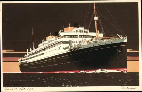 Ak Cunard White Star Line, Passagierdampfer Britannic
