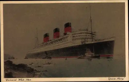 Ak Dampfer Queen Mary, Cunard White Star Line