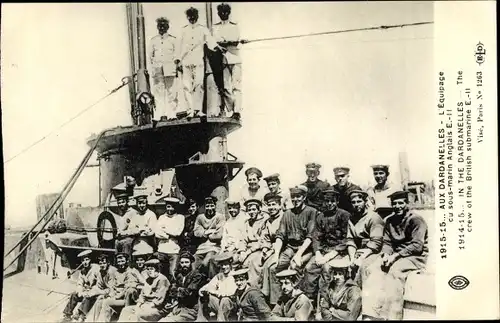 Ak Britisches U Boot, E 11, L'Equipage du sous marin Anglais E 11, britische Seeleute