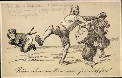 Ak Nun aber wollen wir sie dreschen, England, Russland, Frankreich, Michel, I. WK