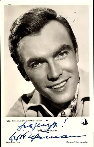 Ak Schauspieler Erik Schumann, Portrait, Autogramm
