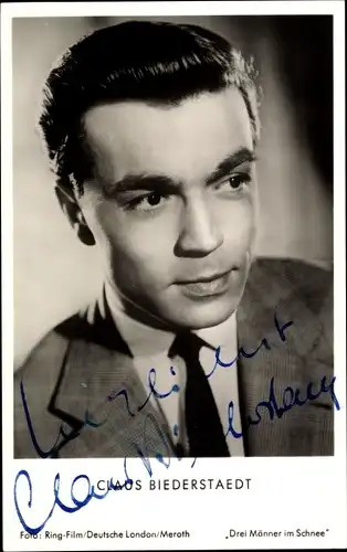 Ak Schauspieler Claus Biederstaedt, Portrait, Autogramm