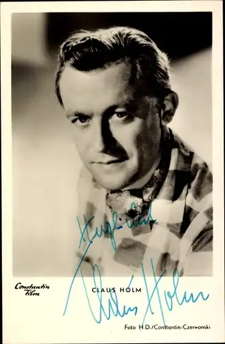 Ak Schauspieler Claus Holm, Portrait, Autogramm