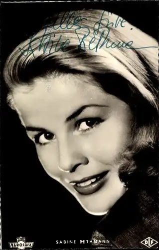 Ak Schauspielerin Sabine Bethmann, Film Donkosakenlied, Autogramm