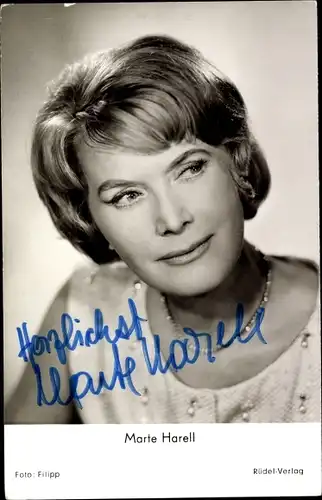 Ak Schauspielerin Marte Harell, Portrait, Autogramm