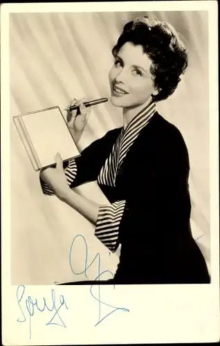 Foto Ak Schauspielerin Sonja Ziemann, Portrait, Autogramm