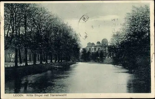 Ak Leiden Südholland Niederlande, Witte Singel met Sterrenwacht