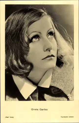 Ak Schauspielerin Greta Garbo, Portrait