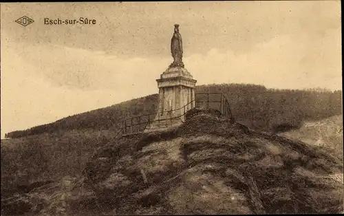 Ak Esch sur Sure Esch an der Sauer Luxemburg, Denkmal