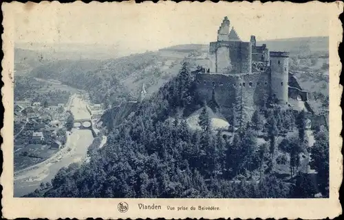 Ak Vianden Luxemburg, Vue prise du Belvedere