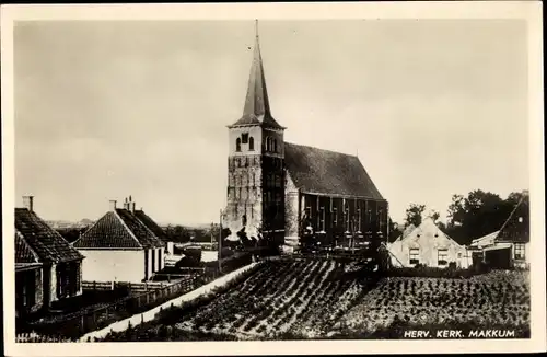 Ak Makkum Friesland Niederlande, Herv. Kerk