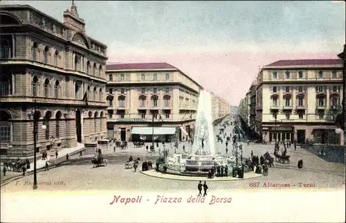 Ak Napoli Neapel Campania, Piazza della Borsa