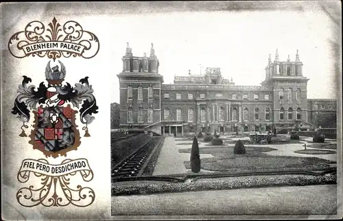 Ak Woodstock Oxfordshire England, Blenheim Palace, Wappen