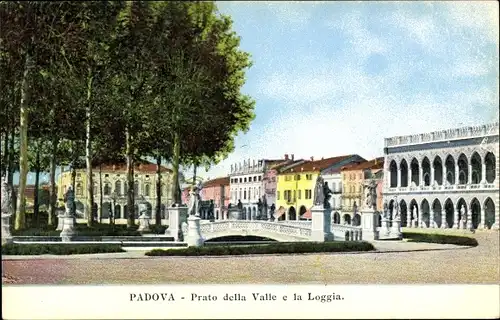 Ak Padova Padua Veneto, Prato della Vallee e la Loggia