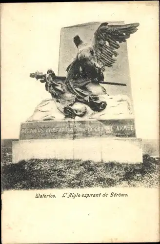 Ak Waterloo Wallonisch Brabant, L'Aigle expirant de Gerome