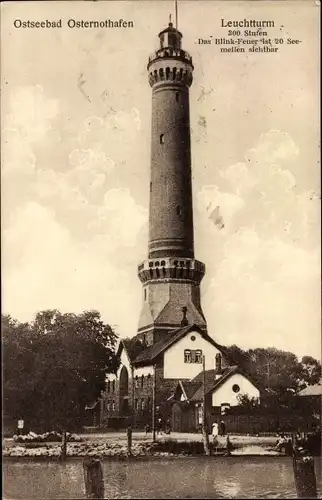 Ak Osternothafen Swinemünde Pommern, Leuchtturm