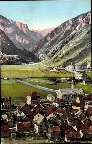 Ak Andermatt Kt. Uri Schweiz, Gotthardstraße