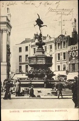 Ak London City England, Shaftesbury Memorial Fountain