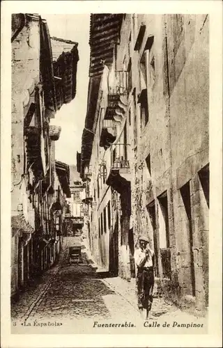 Ak Hondarribia Fuenterrabia Baskenland, Calle de Pampinot