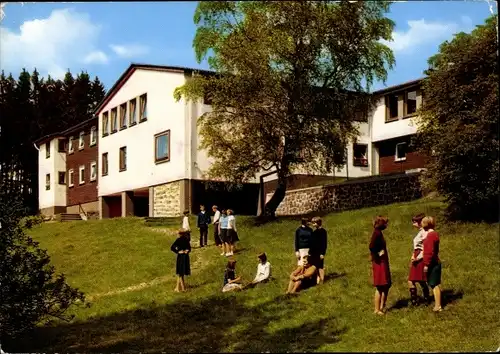 Ak Rüthen in Westfalen, Jugendherberge, Außenansicht, Gäste