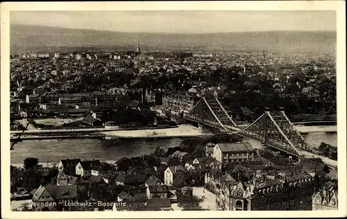 Ak Dresden Loschwitz, Blasewitz, Panorama, Brücke