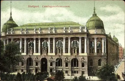 Ak Stuttgart in Württemberg, Landesgewerbemuseum, Außenansicht