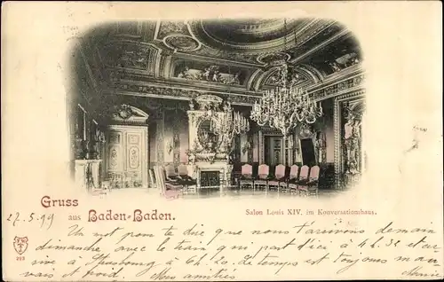 Ak Baden Baden am Schwarzwald, Salon Louis XIV. Im Konversationshaus
