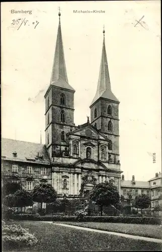 Ak Bamberg in Oberfranken, Michaels-Kirche, Außenansicht