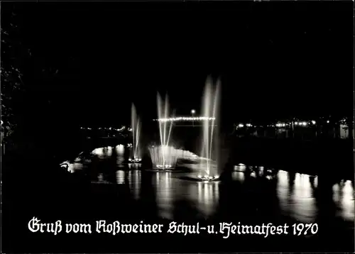 Ak Roßwein in Sachsen, Schul und Heimatfest 1970, Nachtbeleuchtung