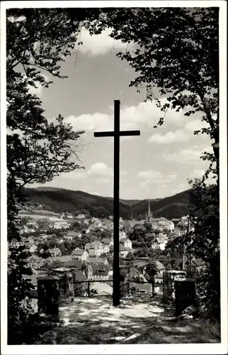 Ak Werdohl im Sauerland, Panorama, Kirchturm, Kreuz