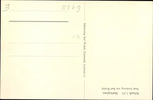 Künstler Ak Winkel, Karl, Erbach im Odenwald, Marktplatz