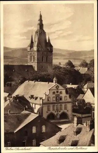 Ak Brilon im Hochsauerlandkreis, Propsteikirche, Rathaus