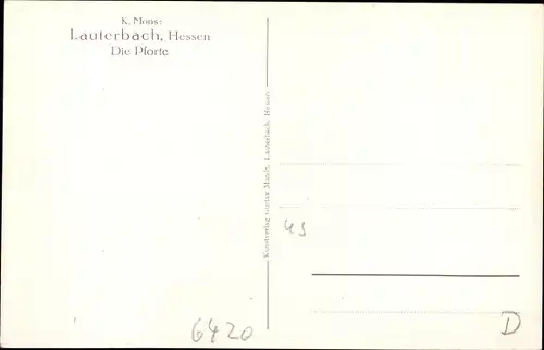 Künstler Ak Mons, K., Lauterbach in Hessen, Die Pforte