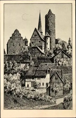 Künstler Ak Winkel, K., Schlitz in Hessen, Burg